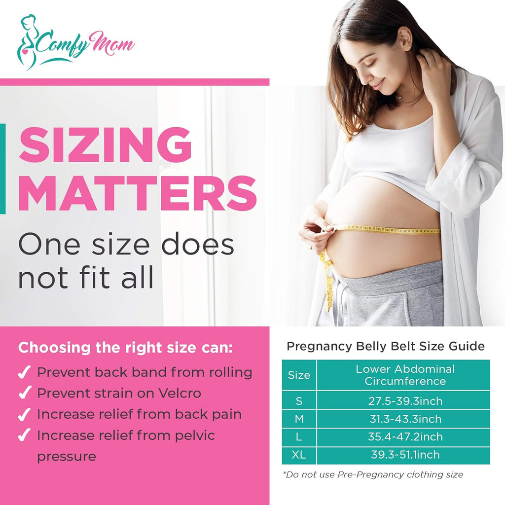 Belly Bands for Pregnant Women, Pregnancy Belly Support Band - Maternity Belt for Back Pain. Adjustable/Breathable Belly Support for Pregnancy. (Dark Mint/Xl)